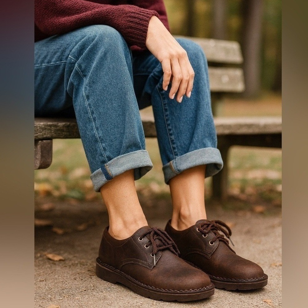 Natural Sport Brown Lace-Up Shoes